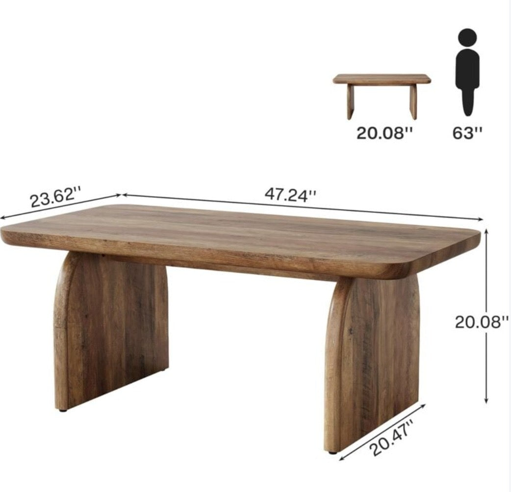 Rectangle Wooden Coffee Table 47-Inch