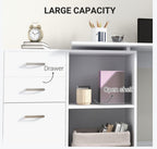 L-Shaped Corner Computer Desk with Storage Drawers