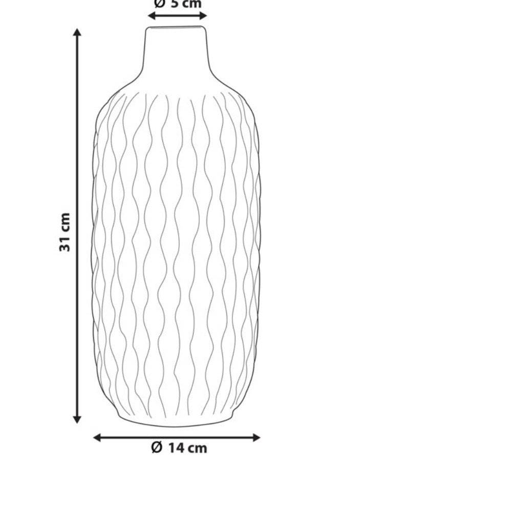 Textured White Stoneware Decorative Vase