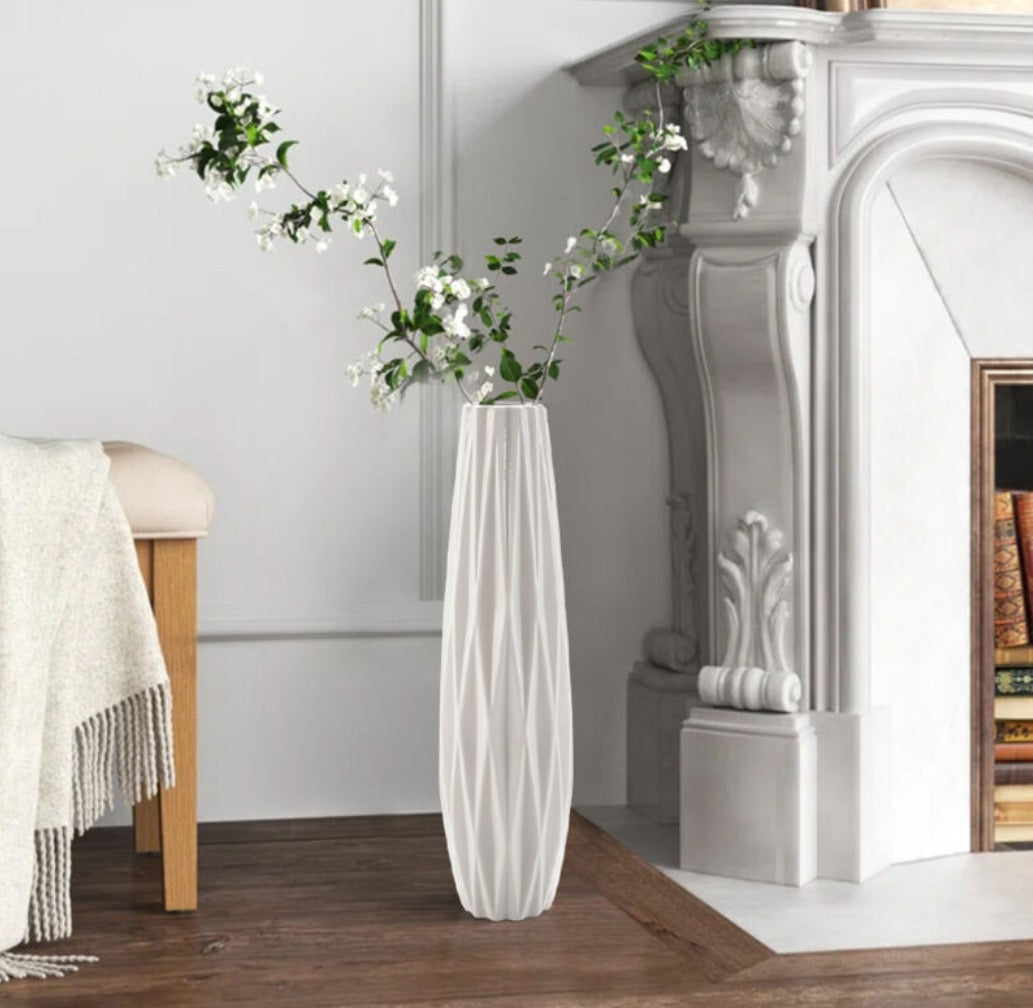 L45cm European Style Ceramic Tall Floor Vase