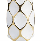 Luxury White & Gold Stoneware Decorative Vase