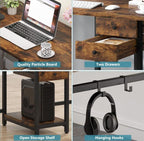 Extra-Long Double Workstation Desk with Drawers & Storage