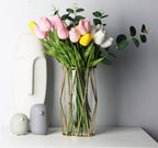 Gold Geometric Metal & Glass Decorative Vase