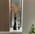 Modern Twist-Design Matte Black Ceramic Vase