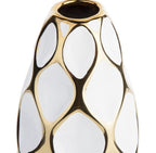 Luxury White & Gold Stoneware Decorative Vase