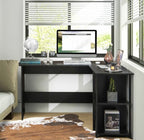L-Shaped Corner Computer Desk with 2-Tier Shelf
