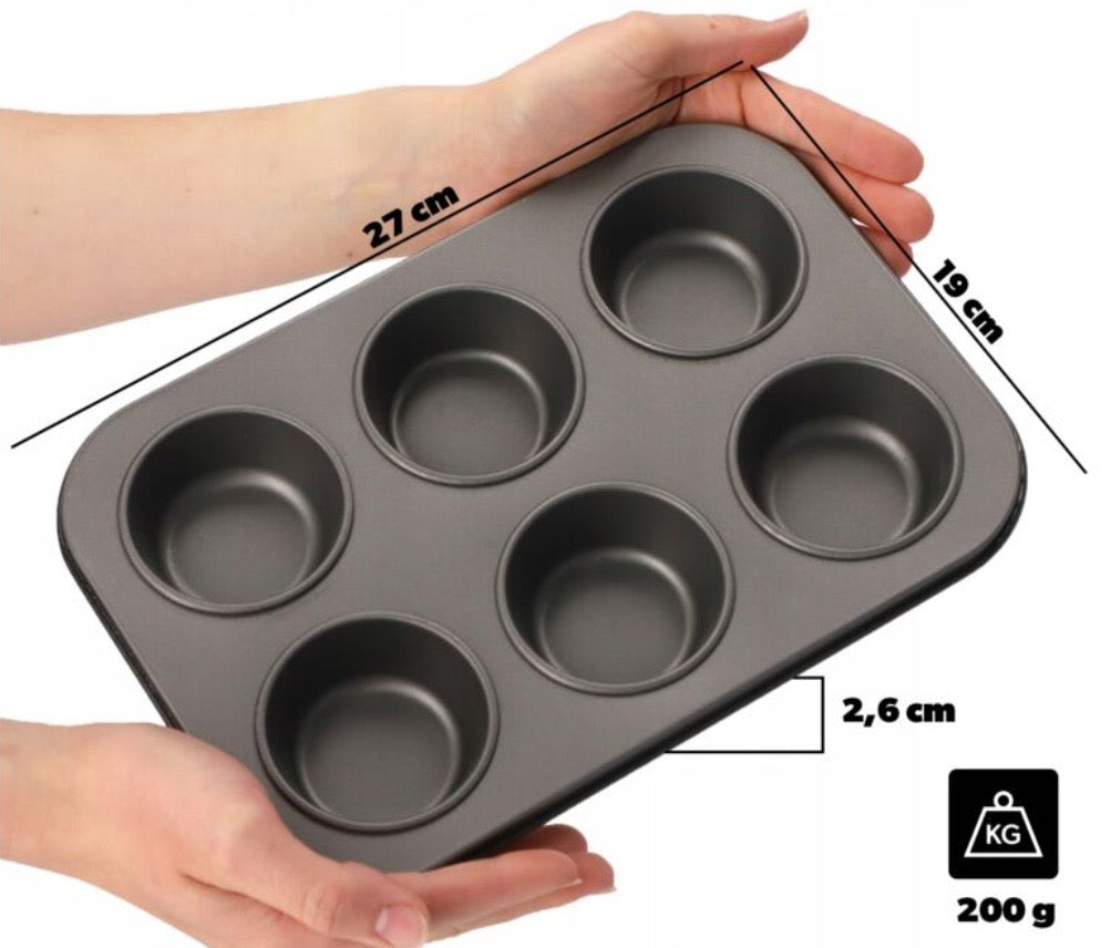 Non-Stick 6-Cup Muffin Baking Tray