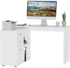 L-Shaped Corner Computer Desk with Storage Drawers