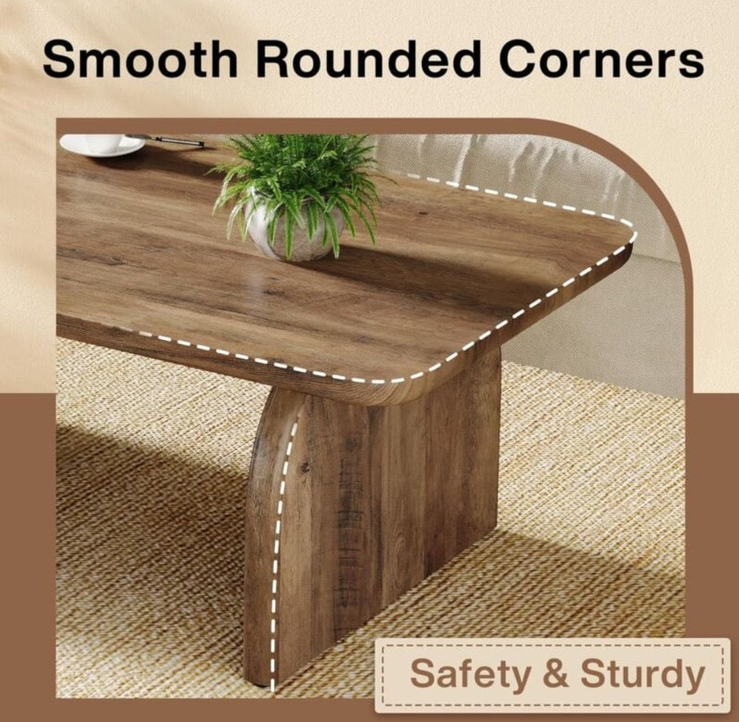 Rectangle Wooden Coffee Table 47-Inch