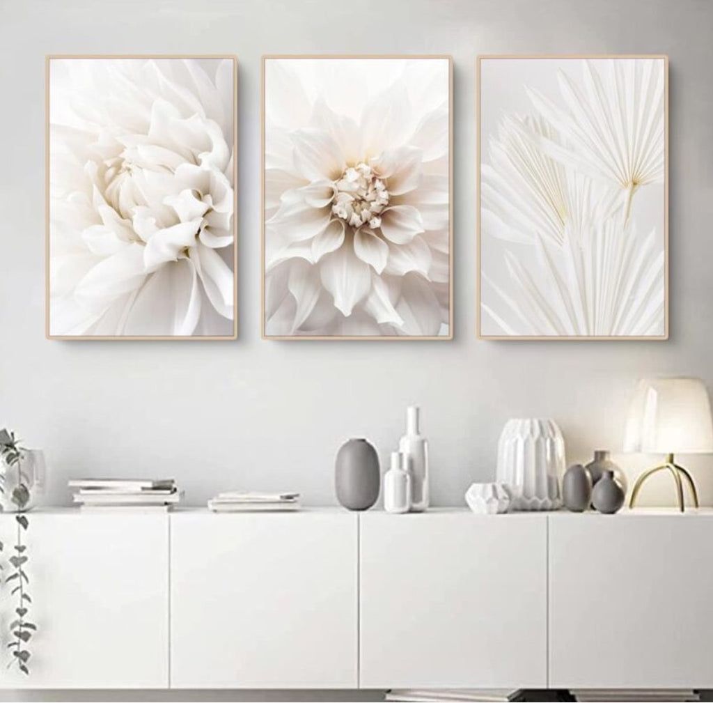 Blue & Gold Floral Abstract Canvas Wall Art