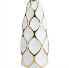 Luxury White & Gold Stoneware Decorative Vase