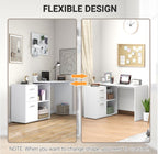 L-Shaped Corner Computer Desk with Storage Drawers