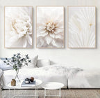 Blue & Gold Floral Abstract Canvas Wall Art